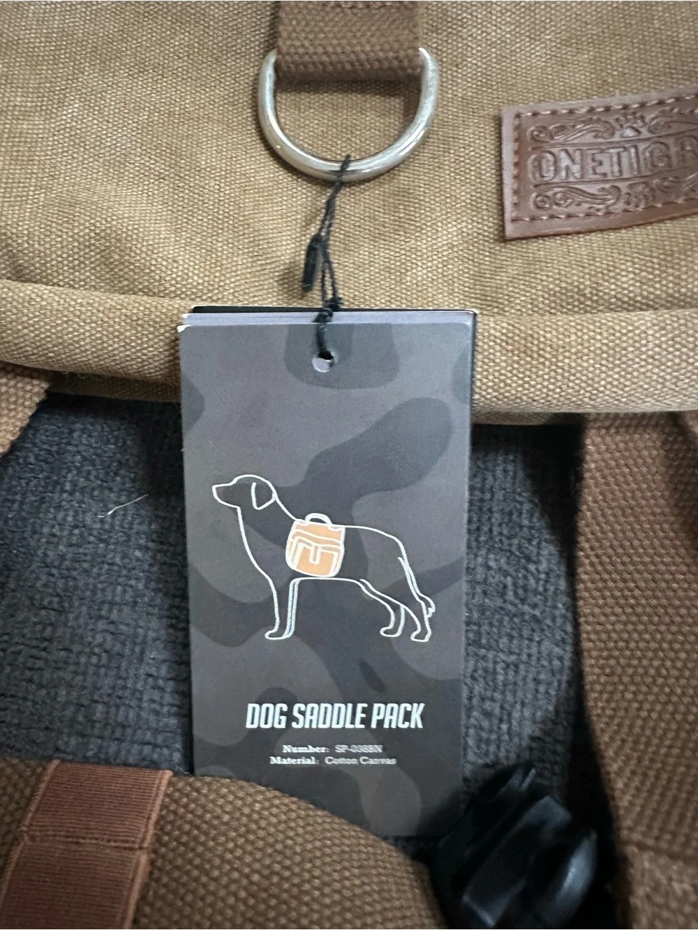 Canvas Dog Saddle Pack - Tan NWT